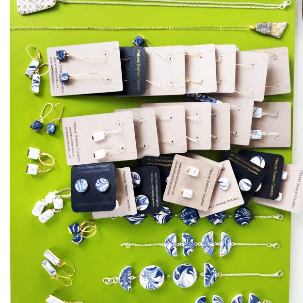 melanie_sherman_jewelry_marbled_porcelain_blue_white_drop_dangle_earrings_gold_luster_cerbera_gallery